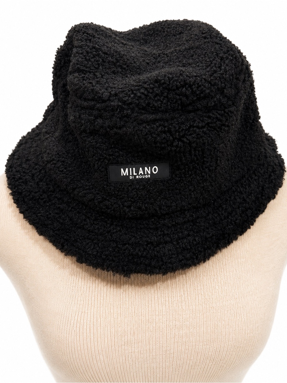 Milano Di Rouge Falon Teddy Sherpa Bucket Hat Black NWT Large Unisex